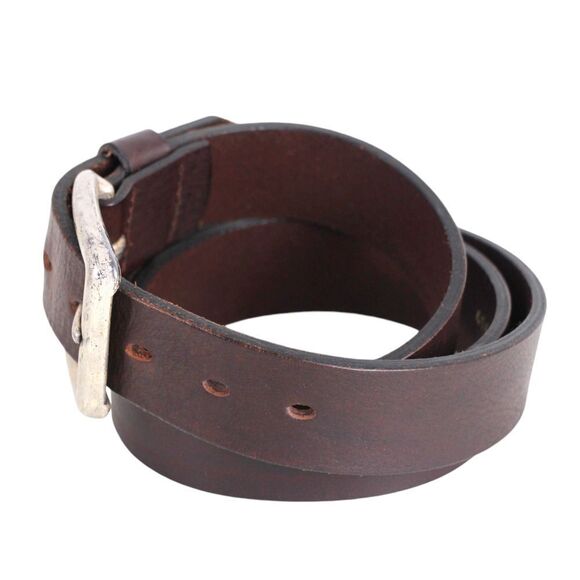 CLASSIC SADDLE BROWN REAL LEATHER 1 3/8"Wd CASUAL DRESS MEN'S BELT Sz 38/95 (X46 - Picture 3 of 13